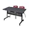 Kobe Rectangle Mobile table, 48" W, 29" H, Laminate Top, Gray MKFTM4830GY47BY - alternate 1